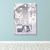 Nieuw plan van de stad Versai, het kasteel en de t Canvas Afdruk (Insitu (Houten vloer))