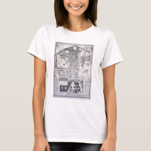 Nieuw plan van de stad Versai, het kasteel en de t T-shirt