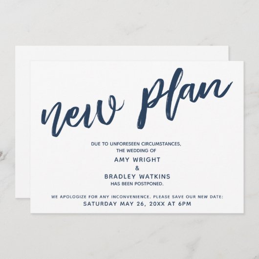 Nieuw plan voor de aankondiging van de bruiloft in (Voorkant / Achterkant)