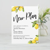 Nieuw plan Watercolor citroenen uitgestelde bruilo Kaart (Staand voorkant)