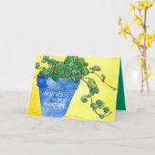Nieuw Plant Felicitaties Blue Clay Pot Sunlight Kaart (Gele Bloem)
