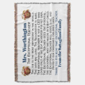 NIEUW Populair UITZONDERLIJK Leraar Bedankt Gooi Deken (Voorkant Verticaal)