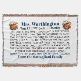 NIEUW Populair UITZONDERLIJK Leraar Bedankt Gooi Deken