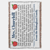 NIEUW Populair UITZONDERLIJK Leraar Bedankt Gooi Deken (Voorkant Verticaal)