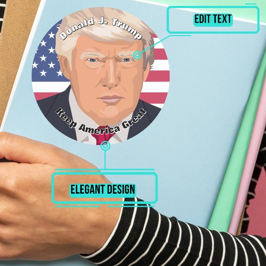 Nieuw President Donald J. Trump herdenking Ronde Sticker