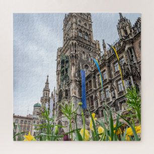 Nieuw raadsgebouw toren in München, Duitsland Legpuzzel