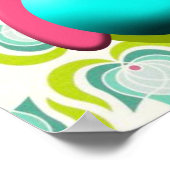 Nieuw Retro Green Owl Poster (Hoek)