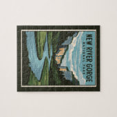 Nieuw River Gorge Nationaal Park Minimale Illustra Legpuzzel (Horizontaal)