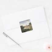 Nieuw Rome met het Castel Sant'Angelo Vierkante Sticker (Envelop)