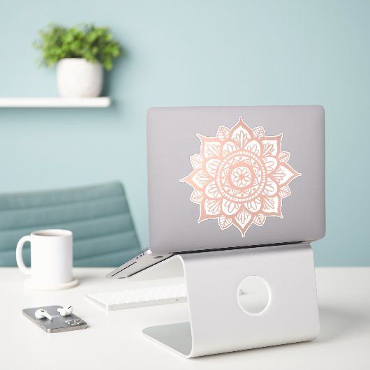 Nieuw Roos Gold Mandala Sticker (Laptop op bureau)