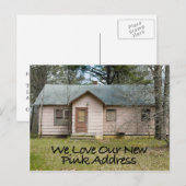 Nieuw Roze adres - Funny Change of Address Card Aankondigingskaart (Voorkant / Achterkant)