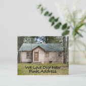 Nieuw Roze adres - Funny Change of Address Card Aankondigingskaart (Staand voorkant)