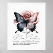 Nieuw schepsel, Bijbeltekst christelijke wandkunst Poster (Voorkant)