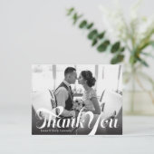 Nieuw script Dank u bruiloft uitnodiging (Staand voorkant)