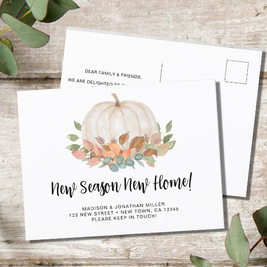 Nieuw Seizoen Nieuw Home Pompoen Herfst Herfst Ver Aankondigingskaart