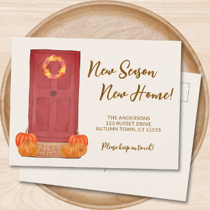 Nieuw Seizoen Nieuw Home Pumpkin Door Herfst Aankondigingskaart