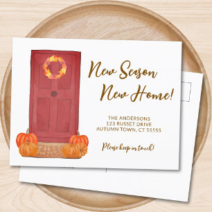 Nieuw Seizoen Nieuw Home Pumpkin Door Herfst Aankondigingskaart