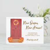 Nieuw Seizoen Nieuw Home Pumpkin Verhuizen Aankondiging (Staand voorkant)