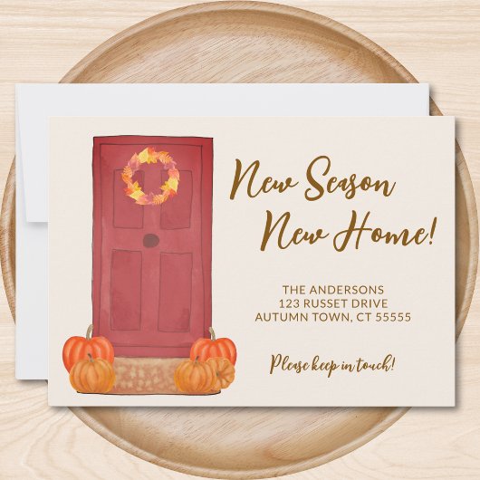 Nieuw Seizoen Nieuw Home Pumpkin Verhuizen Aankondiging