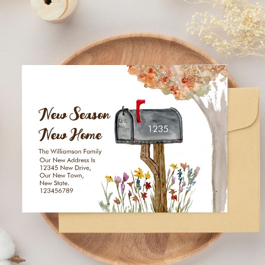 Nieuw Seizoen Nieuw Huis Adreswijziging Briefkaart