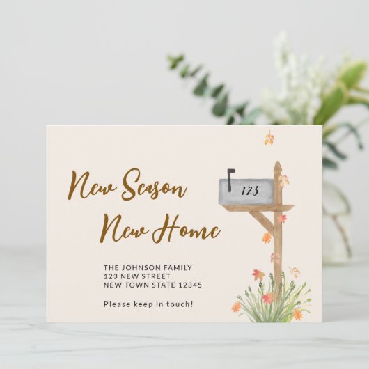 Nieuw Seizoen Nieuw Huis Herfst Herfst Verhuizen Aankondiging (Staand voorkant)