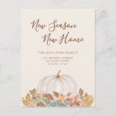 Nieuw Seizoen Nieuw Huis Herfst Pompoen Bewegen Aankondigingskaart (Voorkant)