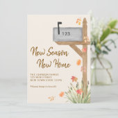 Nieuw Seizoen Nieuw Thuis Herfst Mailbox Verhuizen Aankondiging (Staand voorkant)
