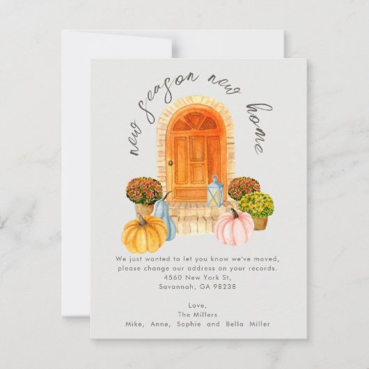 Nieuw Seizoen Nieuwe Home Herfst Bewegende Aankond Aankondiging (Voorkant)