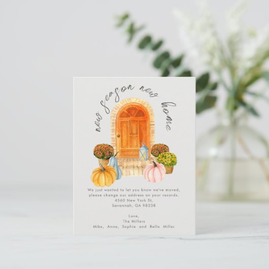 Nieuw Seizoen Nieuwe Home Herfst Bewegende Aankond Aankondiging (Staand voorkant)