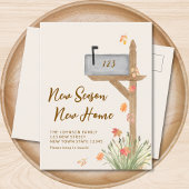 Nieuw Seizoen Nieuwe Home Herfst Beweging Aankondi Aankondigingskaart