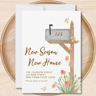 Nieuw Seizoen Nieuwe Home Herfst Mailbox Verhuizen Aankondiging