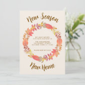 Nieuw Seizoen Nieuwe Home Herfst Verhuizen Aankondiging (Staand voorkant)