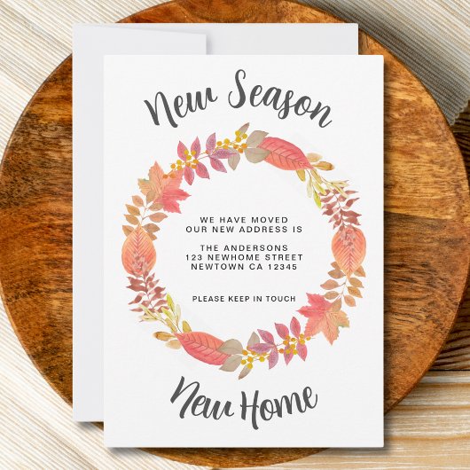 Nieuw Seizoen Nieuwe Home Herfst Verhuizen Aankondiging