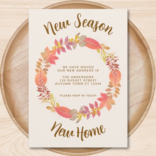 Nieuw Seizoen Nieuwe Home Herfst Verhuizen Aankondiging