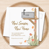 Nieuw Seizoen Nieuwe Home Herfst Verhuizen Aankondigingskaart