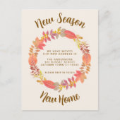 Nieuw Seizoen Nieuwe Home Herfst Verhuizen Aankondigingskaart (Voorkant)