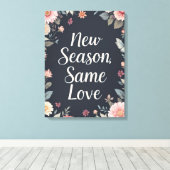 Nieuw seizoen Zelfde liefde Dark Floral Art Canvas Afdruk (Insitu (Houten vloer))