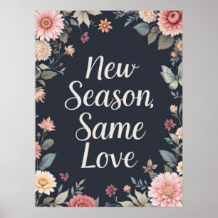 Nieuw seizoen Zelfde liefde Dark Floral Art Poster
