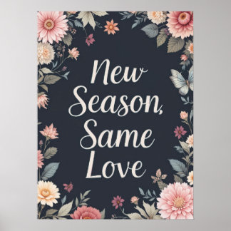 Nieuw seizoen Zelfde liefde Dark Floral Art Poster