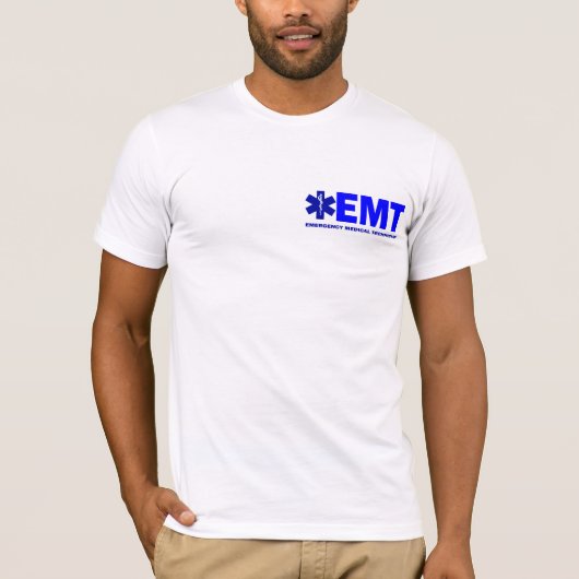 Nieuw shirt met blauw breedschrift, op maat (Voorkant)