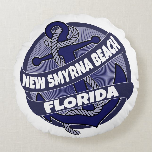 Nieuw Smyrna Beach-anker rond kussen (Voorkant)