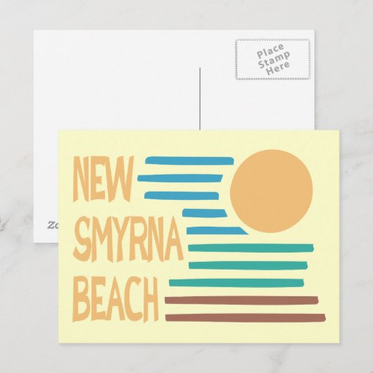 Nieuw Smyrna Beach Florida geometrisch ontwerp Briefkaart (Voorkant / Achterkant)