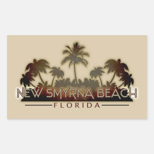Nieuw Smyrna Beach Florida palm sticker (Voorkant)