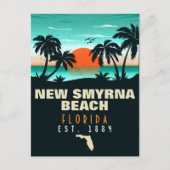 Nieuw Smyrna Beach Florida Retro Sunset Souvenirs Briefkaart (Voorkant)
