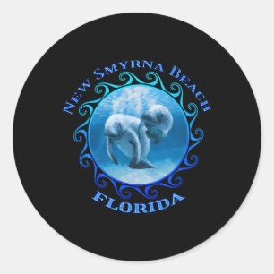 Nieuw Smyrna Beach Florida Vakantie Zwemmen Ronde Sticker