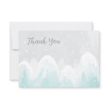 Nieuw Sneeuwblauw Baby shower Hartelijk dank