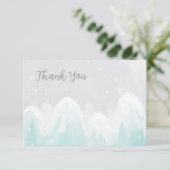 Nieuw Sneeuwblauw Baby shower Hartelijk dank Bedankkaart (Staand voorkant)