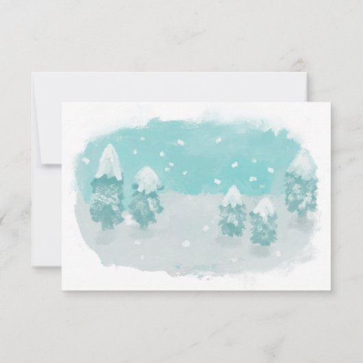 Nieuw Sneeuwblauw Baby shower Hartelijk dank Bedankkaart (Achterkant)