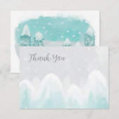 Nieuw Sneeuwblauw Baby shower Hartelijk dank Bedankkaart (Voorkant / Achterkant)