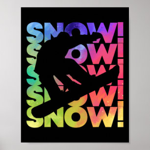 Nieuw Snowboarden Seizoen Kleurrijke Snowboarder Poster